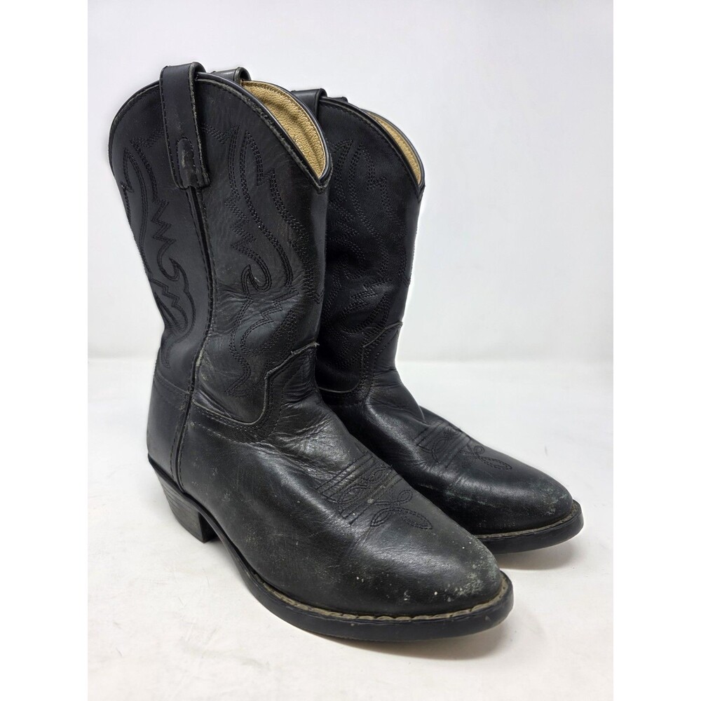 SMOKY MOUNTAIN BOOTS BOYS DENVER BLACK LEATHER WESTERN BOOTS Sz 3
